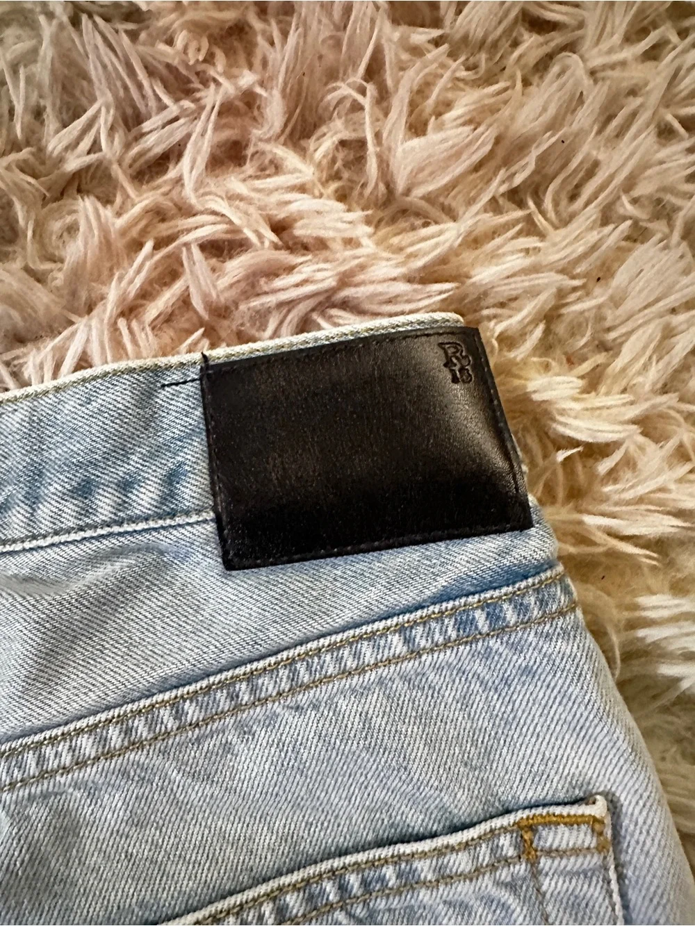 New R13 Tilly With Let Down Hem Crossover Asymmetric Denim Shorts Size 25